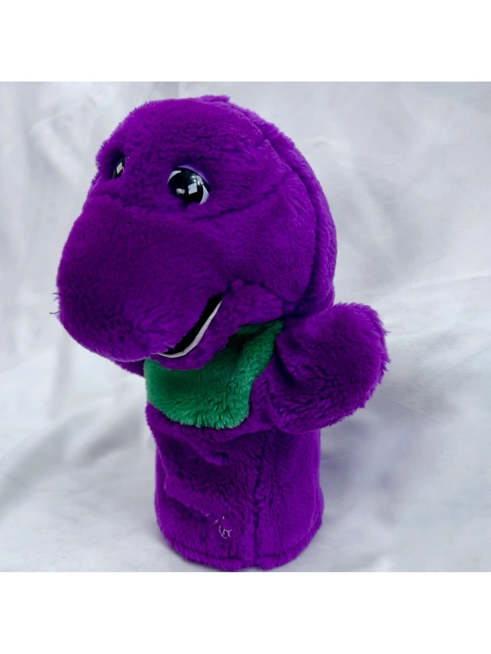 Vintage Barney The Dinosaur Hand Puppet Kids Plush 9"